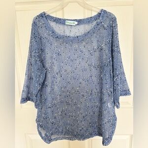 Lulu-B Light Blue Crochet Top